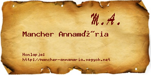 Mancher Annamária névjegykártya